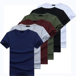 6pcslot High Quality Fashion Mens TShirts Casual Short Sleeve Tshirt Mens Solid Casual Cotton Tee Shirt Summer Clothing 240315