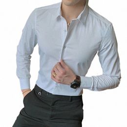 2023 New Fi Cott Lg Sleeve Shirt Men's Solid Regular Fit Male Social Work Casual Busin White Black Dr Shirts 8XL 47Db#