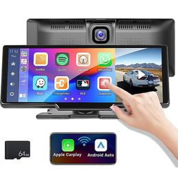 10.26" Touchscreen Wireless Apple Carplay Portable Car Stereo Android Auto, Car Play Navigation With Voice Control,GPS
