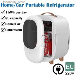 Refrigerators Freezers Small refrigerant mini refrigerator for household automotive dual-purpose cosmetics single dormitory 8L large capacity Baseus Q240326