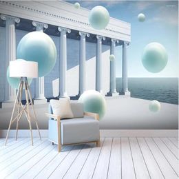 Wallpapers Milofi Custom 3D Roman Column Abstract Architectural Space Orb Tv Background Wallpaper Mural