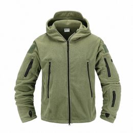 tactical fleece jacket Military Uniform Soft Shell Casual Hooded Jacket Men Thermal Army Clothing B7WY#
