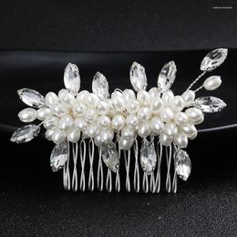 Hair Clips Bride Wedding Combs Artificial Pearl Designs Headpieces Rhinestone Leaf Hairpins Women Girls Party Jewellery Accessories