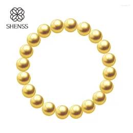 Strand SHENSS Yellow Colour Quality Imitation Pearl Bracelet Elastic Women's Bracelets Of Various Sizes