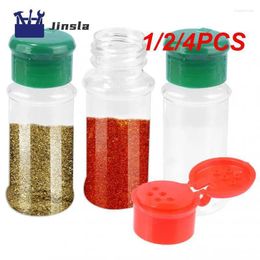 Storage Bottles 1/2/4PCS Plastic Spice Salt Pepper Shakers Seasoning Jar Portable Camping BBQ Condiment Vinegar Bottle Kitchen