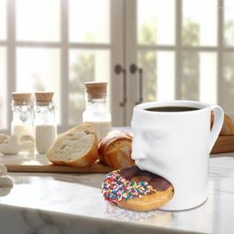 Mugs Ceramic Coffee Mug Stylish Tea Cup With Biscuit Holder Face Shape Water For Home Office Unique