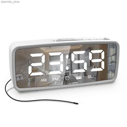Desk Table Clocks FM Radio LED Digital Smart Alarm Clock Watch Table Electronic Mirror Desktop Clocks 3 Levels Dimmer with Timer Snooze24327