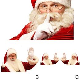 Update 1Pcs Christmas Realistic Santa Car Rear Accessories Window Wall Art Stickers Home Store Decal Decor O2n9