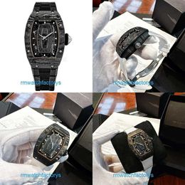 Casual Wristwatch Unisex RM Wrist Watch Womens Collection Rm07-01 Ntpt Carbon Fibre Fashion Leisure Business Machinery Carbon t Womens Watch Set