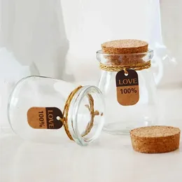 Storage Bottles 100ml Jam Jar Wish Glass Tiny Empty Clear Cork Milk Vials For Wedding Holiday Decoration Barattoli Vetro