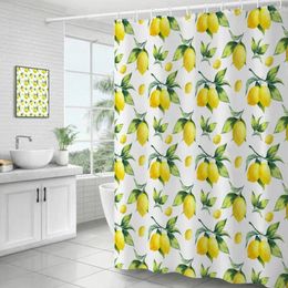 Shower Curtains Curtain Bathroom Waterproof House Fresh Fruit Yellow Print Polyester Fabric Home Decorations