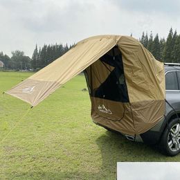 Tents And Shelters Tent For Car Trunk Sunshade Rainproof Rear Simple Motorhome Selfdriving Tour Barbecue Cam Hiking Drop Delivery Dhy7U