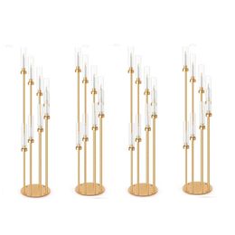 Led Party Candle)8arms Decorations Supplies Pillar Pedestal Plinth Table Walkway Pillar Stand Wedding Decoration for Wedding Backdrop Stand