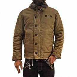 non STOCK Khaki N-1 Deck Jacket Vintage USN Military Uniform For Men N1 G5uW#