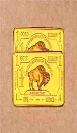 Other Arts and Crafts 1oz 24K Gold Plated United States Buffalo Gold Bar Bullion Coin Collection3279691