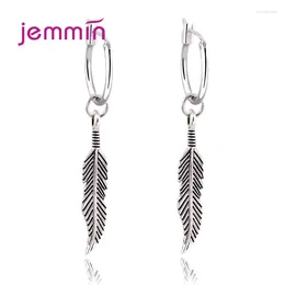 Dangle Earrings Vintage Feather Leaves Drop For Women 925 Sterling Silver Fashion Jewellery Brincos