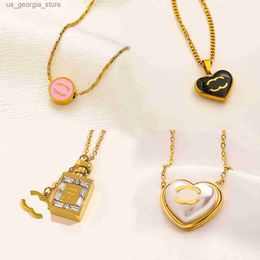 Pendant Necklaces Brand Packaging Necklaces Designer Pendant Necklaces Luxury Stainless Steel Plated Letter For Women Jewelry Never Fade 18K Gold Plated Y240327