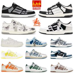 Designer men Sneakers Casual Shoes Skel Top Low Genuine Leather Sneaker triple white lime Black grey green orange Blue lilac purple rose pink women Sports Trainers