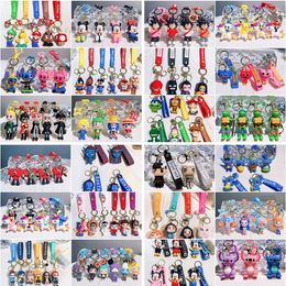 Wholesale inventory Clearance Cartoon Keychain Pendants Anime Car Key Ring Cartoon Doll Backpack Pendant Toys Gift