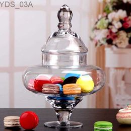 Storage Bottles Jars 1L Retro Design Glass Storage Jar Decorative Candy Jar Household Organizer Canister Glassware Ornament Art and Craft Accessories 240327