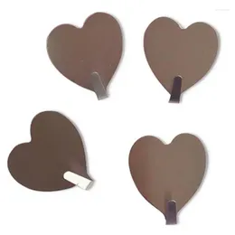 Hooks 1PC Convenient Hook Wall Stainless Steel Heart Shape Romantic Adhesive Silver Colour Kitchen Clean Children Room Door Sell