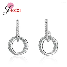 Dangle Earrings Fast Korean Style 925 Silver Needle Fashion Shiny Crystal Beautiful Jewellery Gift For Women/Girls Factory Price