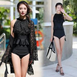 Women's Swimwear Lace Blouse Sunscreen Swimsuit One-piece Bikini Korean Spring