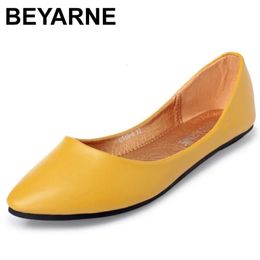 BEYARNE Leather Flat Shoes Woman Handsewn LeatherLoafers Cowhide SpringCandy colorCasualShoe ShoeE531 240312