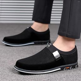 Casual Shoes Slip On Autumn Winter Men Loafers Leather Style Flat Bottomed Soft Sole Large Size Lightweight Platform Sneakers