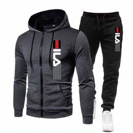 nuova Fi Tuta da uomo con cappuccio Fitn Abbigliamento da palestra Uomo Running Set Abbigliamento sportivo Jogger Tuta da uomo Tuta invernale Sport P5Dd #