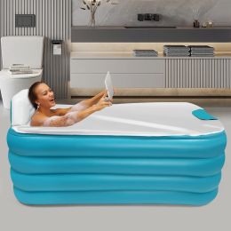 Bathtubs Inflatable Adult Bath Tub FreeStanding Blow Up Bathtub with Foldable Portable Feature for Adult Spa with Electric Air Pump