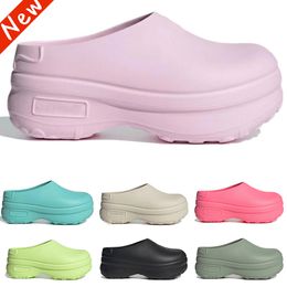 2024 women platform slides Slippers Designer Adifom Stan Smith Mule Chef Shoes Sandals Aqua Lucid Pink Outdoor Indoor slipper womens fashion Summer Beach sandal