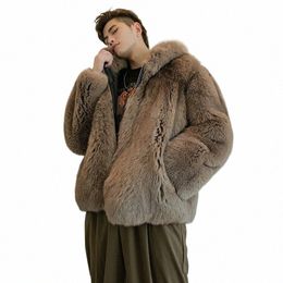 zipper Hooded Faux Fur Coat Men Winter Jacket Lg Sleeve Thick Warm Fake Fur Coat Brand Casual Loose Snow Clothes Free Ship v0eD#