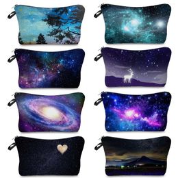 Cosmetic Bags Print Women's Portable Bag Travel Toiletry Starry School Teacher Appreciation Gifts Customizable Makeup Organiser