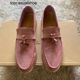 Loro Piano LP LorosPianasl Charms Shoes Walk Lploafer Suede Men Loafers Moccasins Genuine Leather Men Casual Slip on Flats Women Luxury Designers Flat Dress Shoe Foo