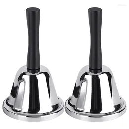 Doorbells -Loud Hand Bell 2 Pack Silver Steel Bells Dinner For Inside Classroom Food Line Alarm Ringing