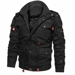 winter Jackets Men's Hooded Plush Thickened Coat Autumn Large Tactical Cott Medium And Lg Work Clothes Bomber Tactical Coats P0pS#