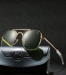 Sunglasses With Case Aviation AO Men Designer Sun Glasses For Male American Army Military Optical Glass Lens Carton8220115