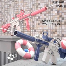 Gun Toys M416 Fully Automatic Electric Toy Water Gun Summer Large Capacity Water Beach Outdoor Water Battle Swimming Pool Childrens Toy Gifts240327