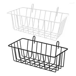 Kitchen Storage 2 Pcs Hay Rack Multifunctional Bathroom Panel Basket Hanging Grid Racks Metal Feeder With Hooks