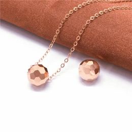 Pendants Geometric Ball Pendant Necklace Plated 14K Rose Gold Classic Charm Elegant Ladies Jewellery For Girlfriend Gift