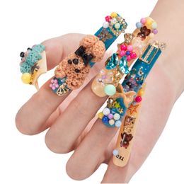 hot original wear nail False Nails fake nails very beautiful Cartoon bear style for Lovely delicate woman