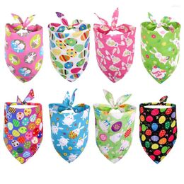 Dog Apparel 4pcs Cute Easter Pet Triangle Towel Neck Scarf Saliva Puppy Accessories Party Decoration Supplies