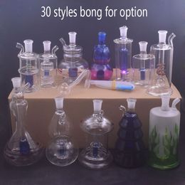 30styles Cheapest Mini Glass Oil Burner Bong Water Pipes Honeycomb Recycler Dab Rig Handheld Bongs Ashcatcher Ice Hookah for Smoking with 10mm Oil Burner Pipe