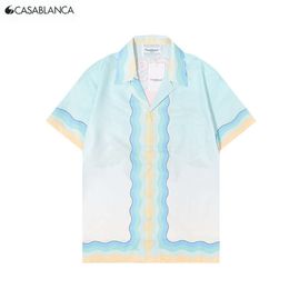 designer polo casablanca t shirt mens Mens Short sleeved Summer Thin Shirt Set High Street Hip Hop Beach Set Mens 9P40