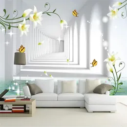 Wallpapers Custom Wallpaper 3d Mural Papel De Parede Dream Butterfly Love Flower TV Background Wall Living Room Bedroom