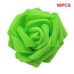 Decorative Flowers Pack Of 50 Artificial Roses Fake Flower Bouquet Wedding Sky Blue
