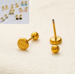 20 colour super cute Designers Double Letters C Stud earring for Women Gold Plated 925 Silver Luxury Brand Stainless Steel Wedding Party Jewerlry