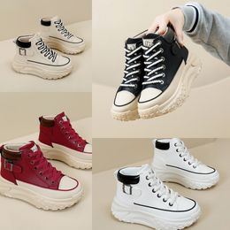 Fashions Positive High top shoes spring and autumn vintage womens shoes thick soled small white shoes leisure sports board shoes GAI