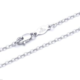 Chains Fine Pure Platinum PT950 Chain 1mmW Women O Link Necklace 18inch 2 5-3g262s